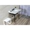 Kingston Brass 36 Carrara Marble Console Sink with Stainless Steel Legs, Marble WhiteMatte Black LMS3622M8SQ0ST - alternate 6